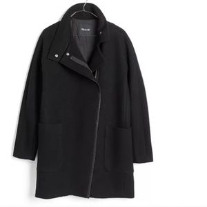 Madewell City Grid Black Coat wool Size 10